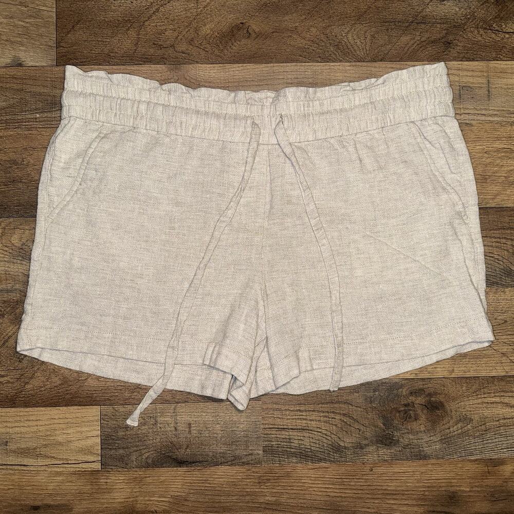 Loft Outlet Linen Blend White Shorts Size‎ Large Drawstring